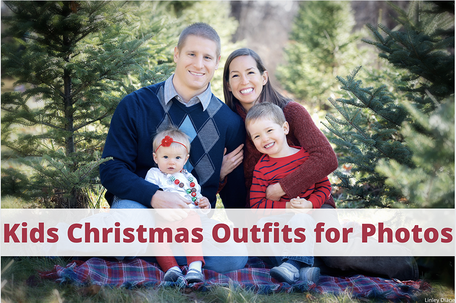 Kids Christmas outfits with blue